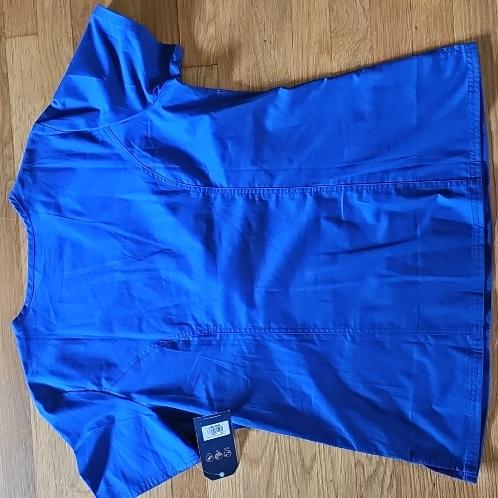 Cherokee Galaxy Blue Short Sleeve VNeck Medical Scrub Top Women's Size Large NWT - Picture 5 of 15
